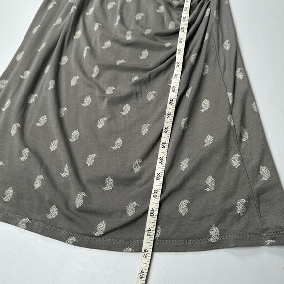 Garnet Hill Dress Womens Medium Gray 3/4 Length Sleeve Ruched Stretch Career - Picture 11 of 13